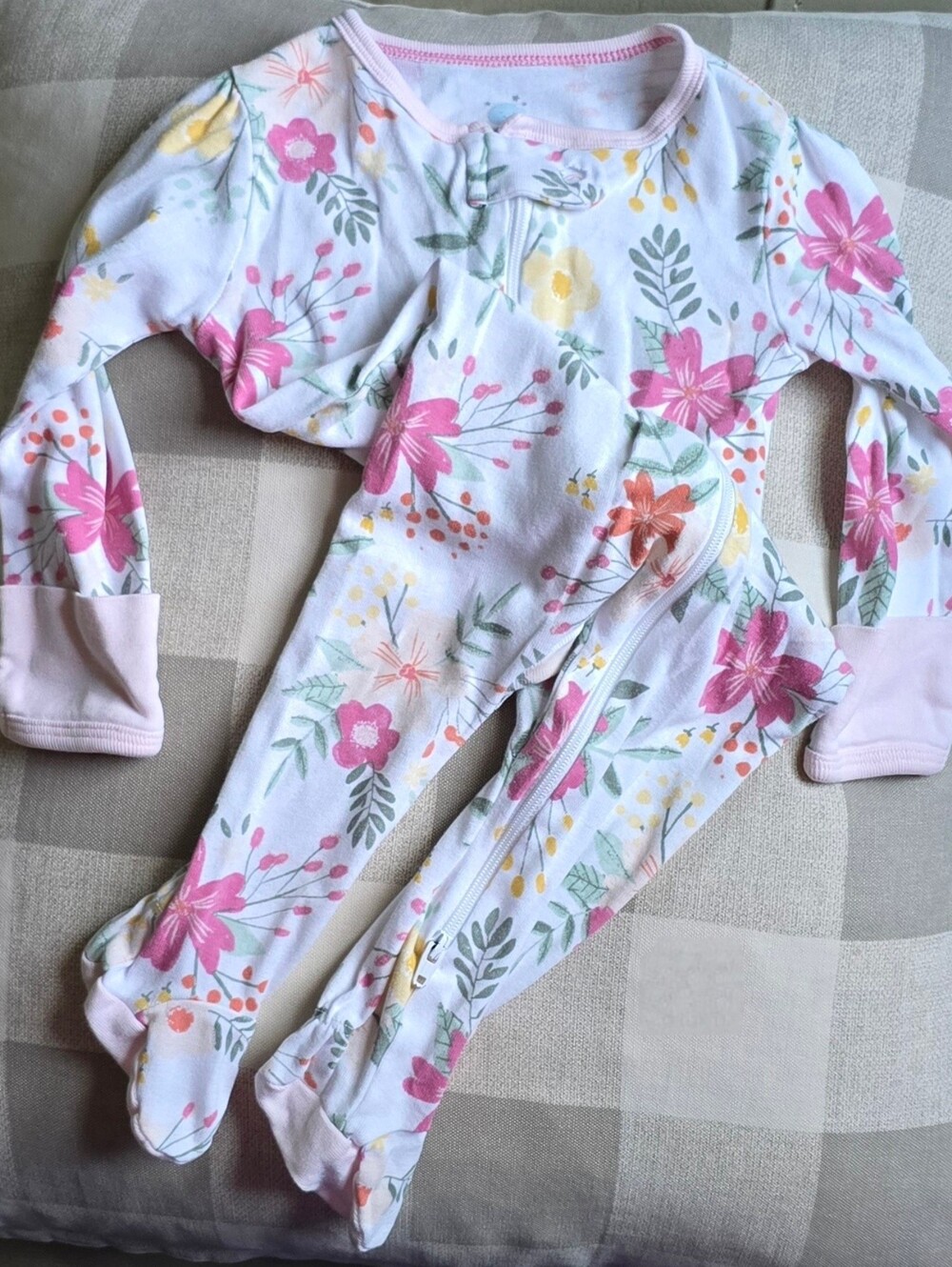 Baby Girl Footed Pajamas Mitts Cloud Island 6-9 Months